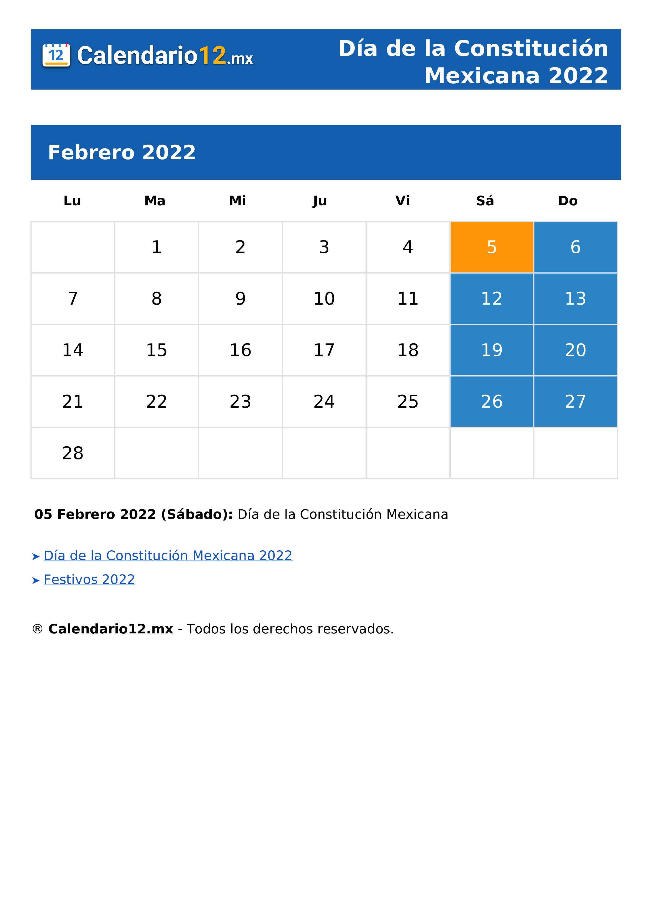 Día de la Constitución Mexicana 2022