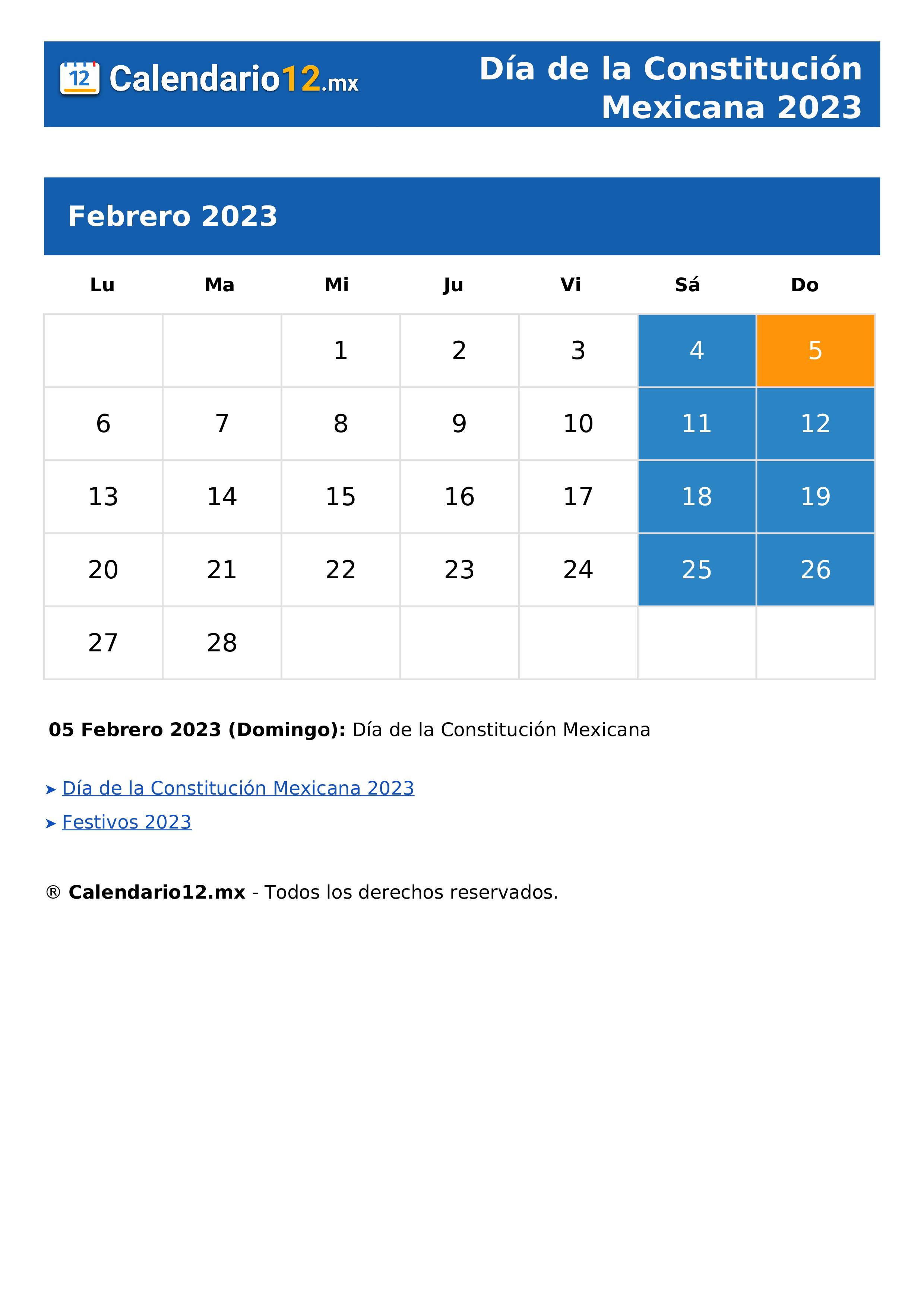 Día de la Constitución Mexicana 2023