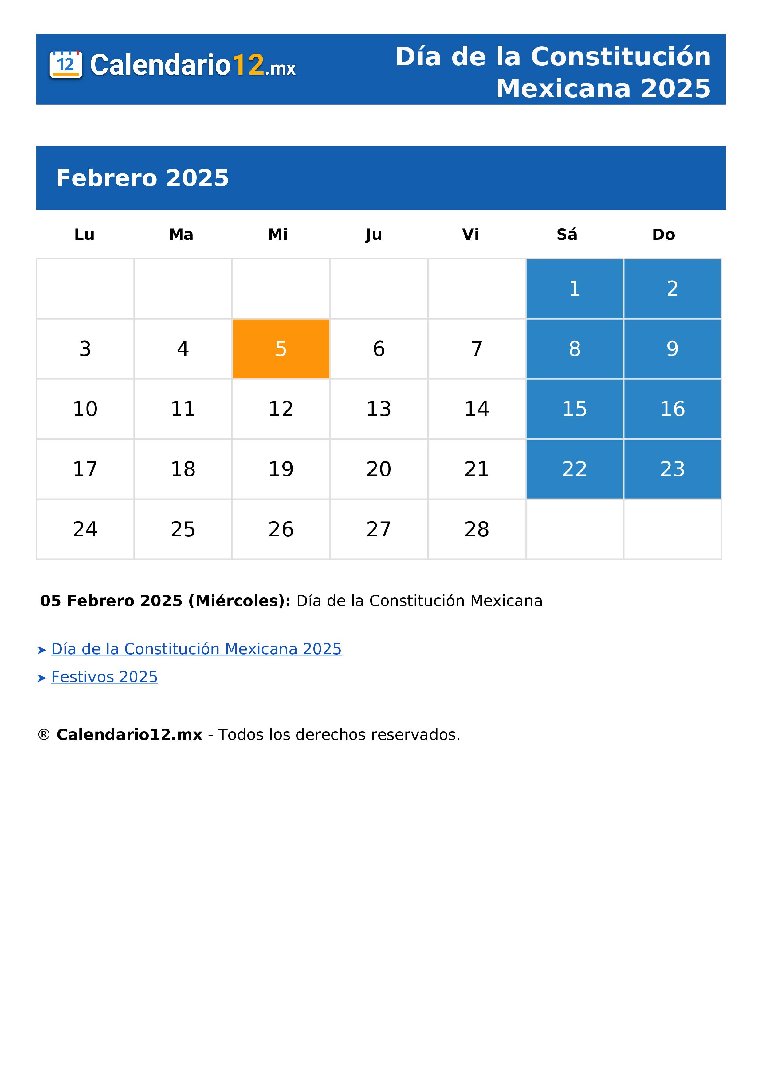 Día de la Constitución Mexicana 2025